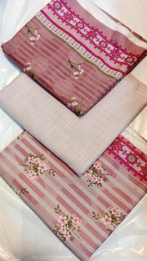 Lawn 3 PIECE Unstich DRESS Buy One Get one free