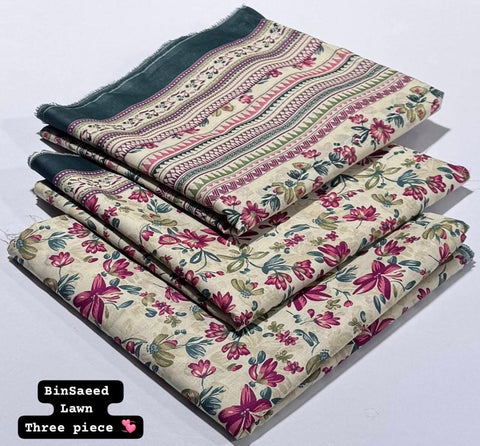 Lawn 3 PIECE Unstich DRESS Buy One Get one free