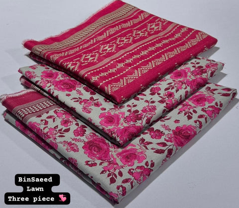 Lawn 3 PIECE Unstich DRESS Buy One Get one free