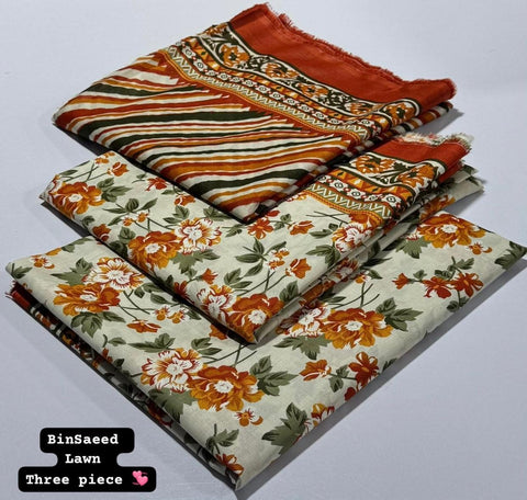 Lawn 3 PIECE Unstich DRESS Buy One Get one free