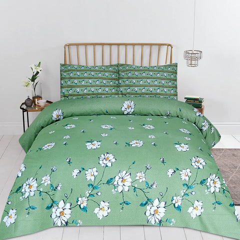 Green Petals - Bed Sheet Set Buy One Get one free