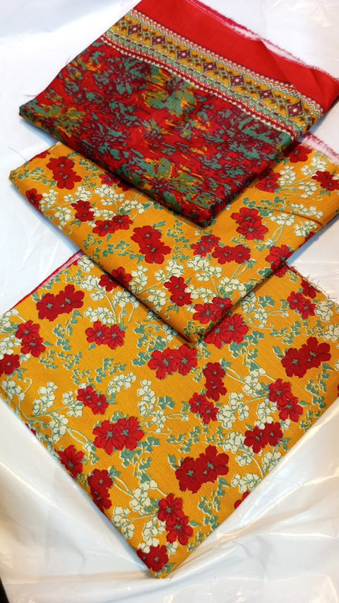 Lawn 3 PIECE Unstich DRESS Buy One Get one free