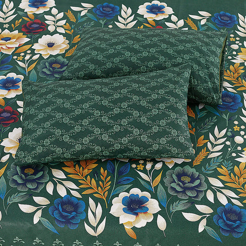 Green Floral - Bed Sheet Set Buy One Get one free