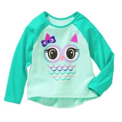 Cute Green Owl Graphic Tee FS (Pack of 3 dresses)