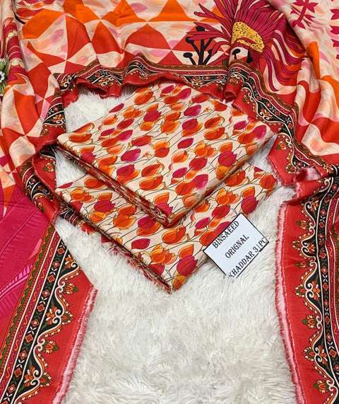 Khadar 3 PIECE Unstich DRESS Buy One Get one free