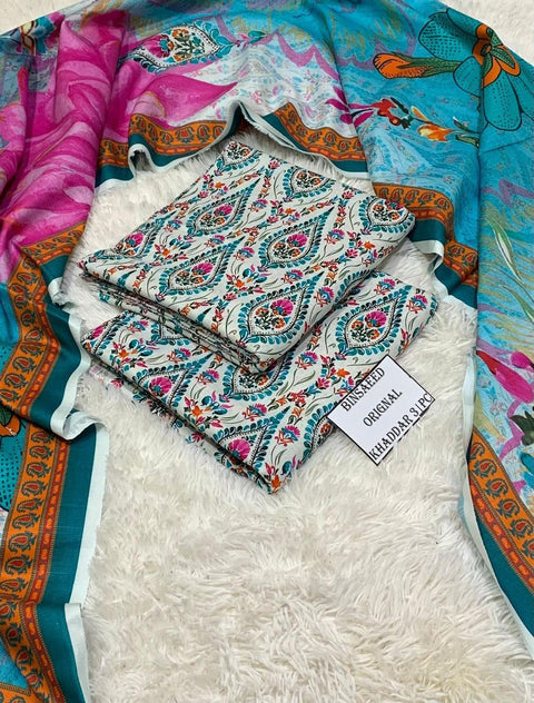 Khadar  3 PIECE Unstich DRESS Buy One Get one free