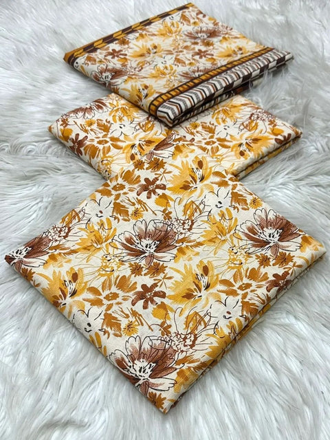 Khadar 3 PIECE Unstich DRESS Buy One Get one free