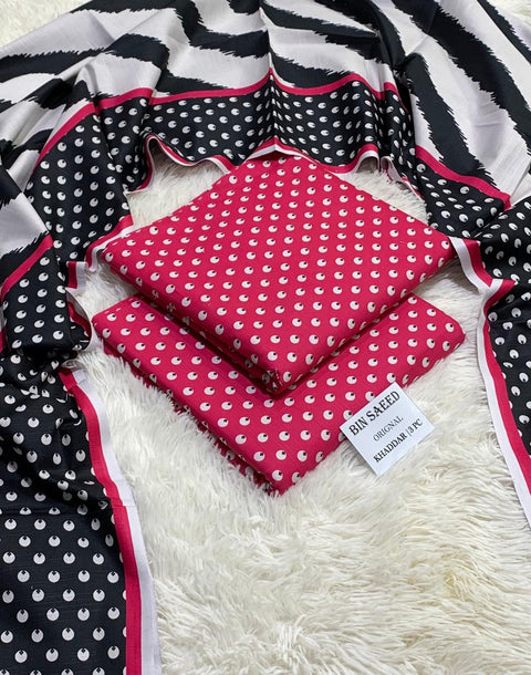 Khadar  3 PIECE Unstich DRESS Buy One Get one free