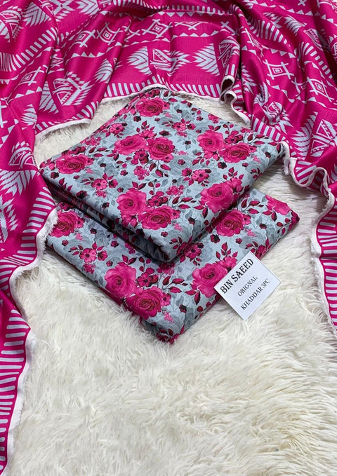 Khadar 3 PIECE Unstich DRESS Buy One Get one free